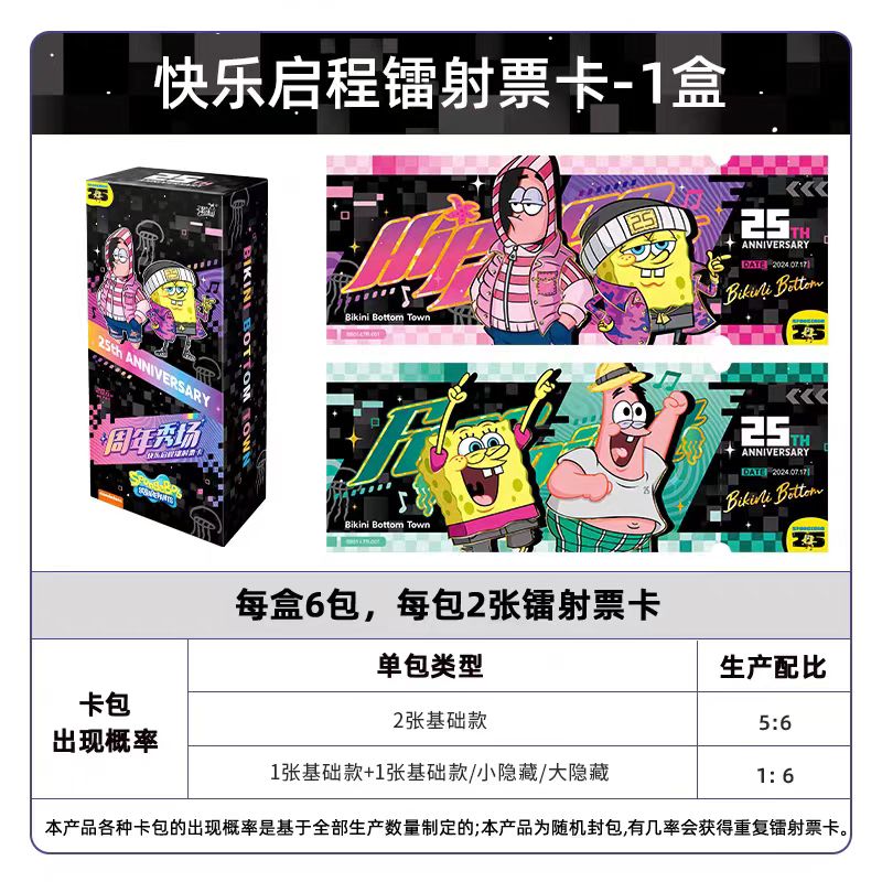 KAYOU SpongeBob SquarePants Holographic Ticket Card - Happy Departure Anniversary Show