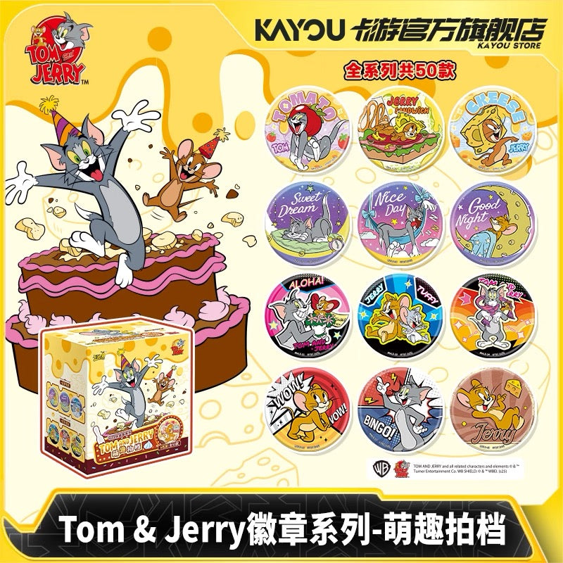 Kayo Tom and Jerry Tin Badge Series - Official Authentic Partner Peripherals: Grain Badges (6 badges per box)