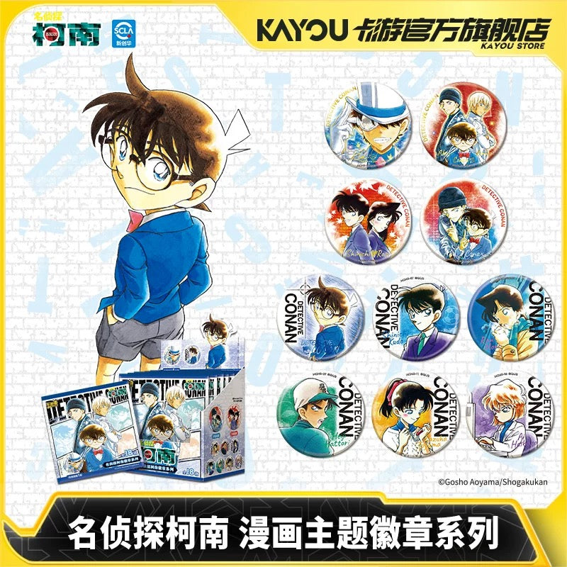 KAYOU Detective Conan Manga Theme Badge Series - Official Authentic Anime Merchandise Tin Badges