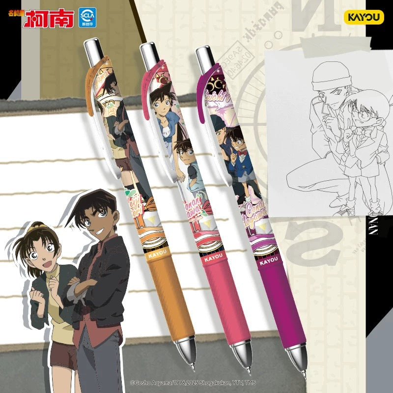 KAYOU Detective Conan Neutral Pen Blind Box - Deduction Pen Dawn Edition, Retractable Black Rollerball Pen/Sign Pen, Kaito Kid High-Value Design, Exclusive for Primary School Students, Official Authentic Co-Branded Stationery Merchandise