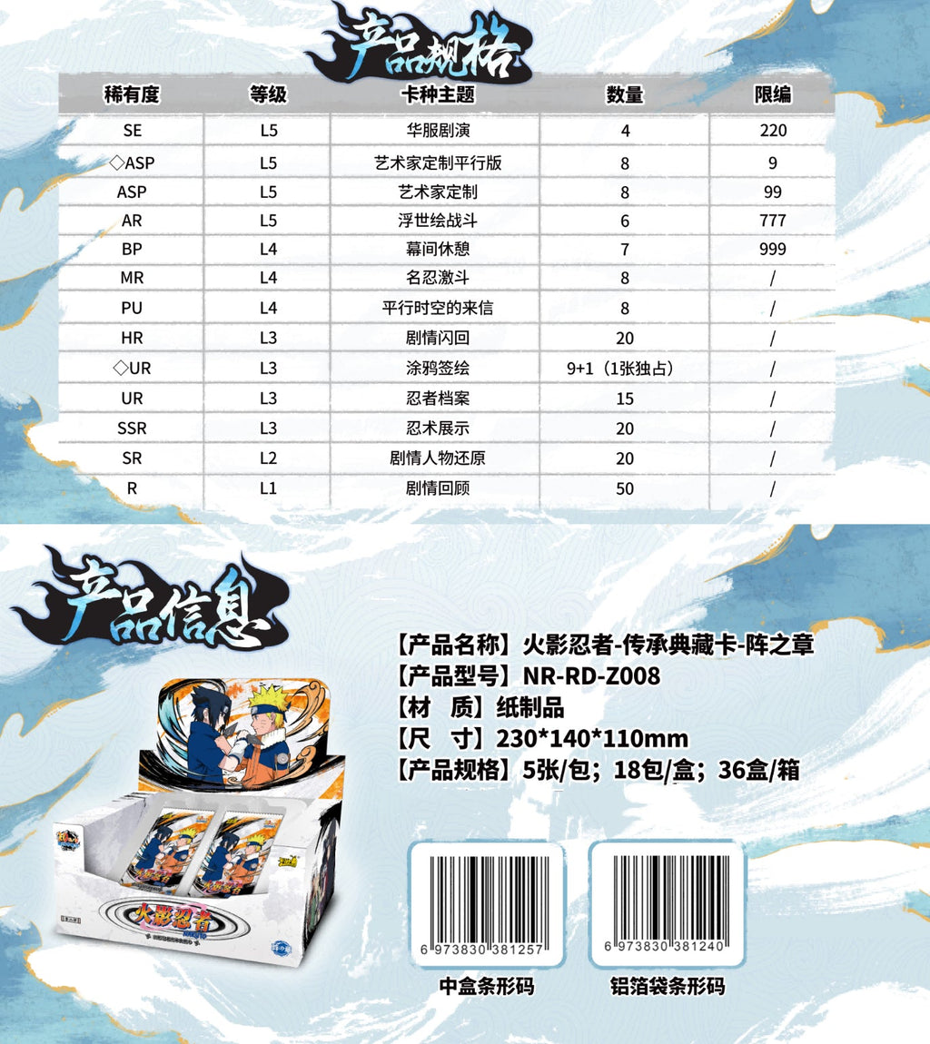 Naruto Smriti Collectible Cards – Chapter Jin 8 「Chinese Version 」KAYOU Naruto trading cards