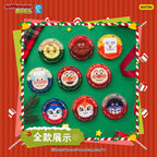 KAYOU Anpanman - Christmas GIFT Series - Plush Embroidered Badge One Full Box (Contains 8 Packs) Official Authentic KAYOU Anpanman Christmas GIFT Plush Embroidered Badge Peripheral Tin Badge