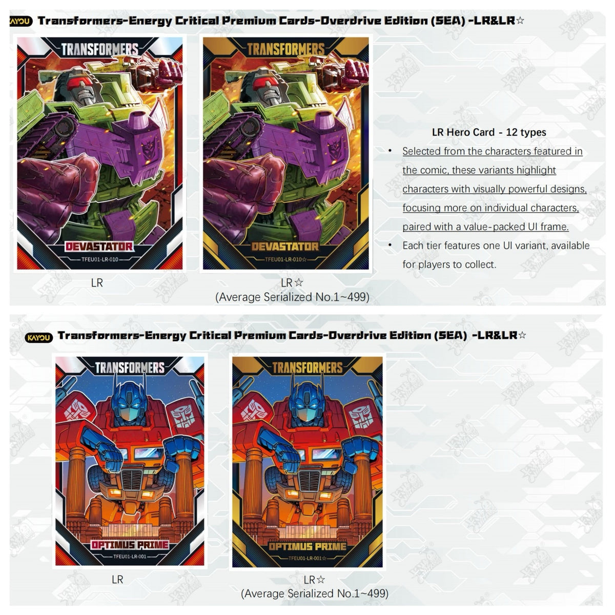 TRANSFORMERS-ENERGY CRITICAL PREMIUM CARDS-OVERDRIVE EDITION
-001B-SEA