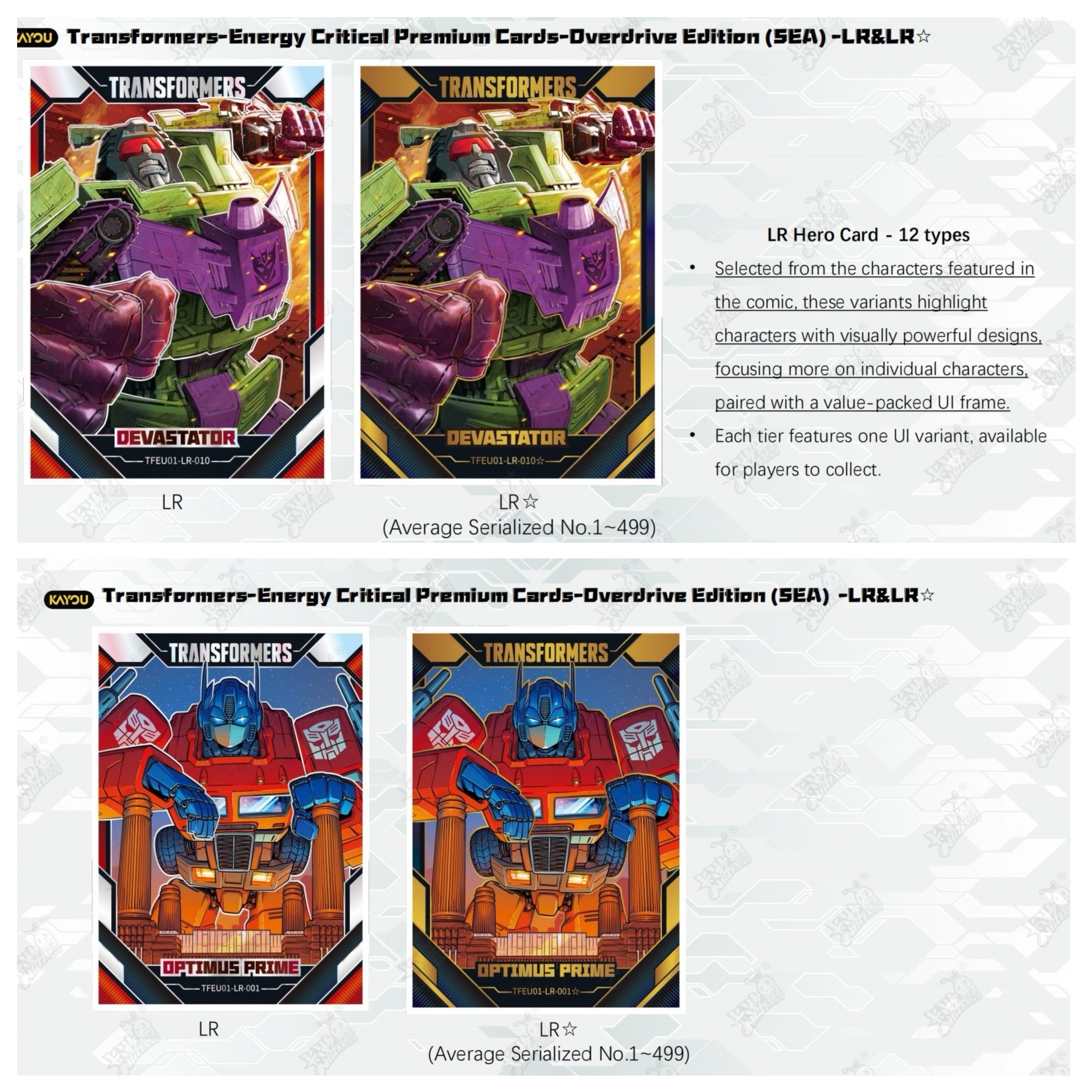 TRANSFORMERS-ENERGY CRITICAL PREMIUM CARDS-OVERDRIVE EDITION
 -001B-SEA